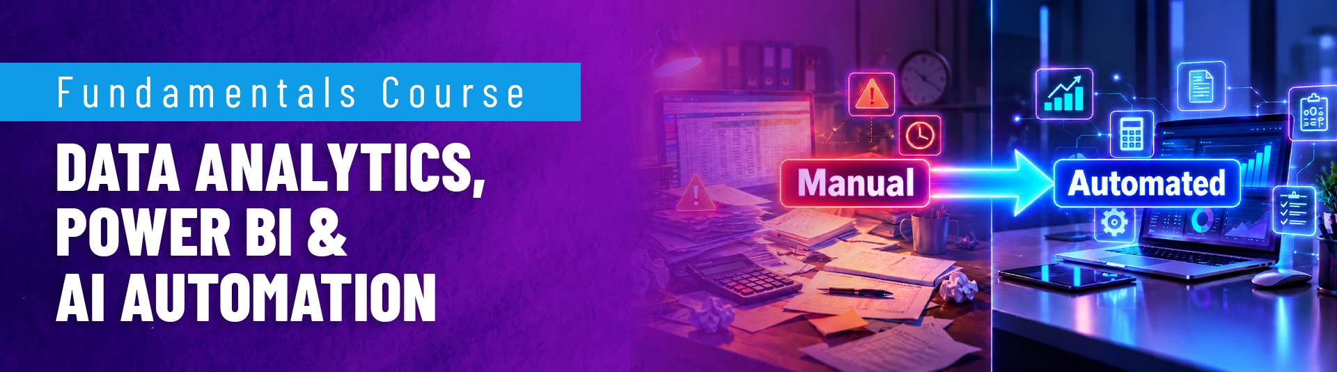 fundamentals course in data analytics, power bi & ai automation